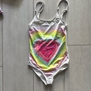 Stella Cove Kids Swim One Piece - Pink, Yellow, Blue Heart Design 6